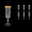 Provenza CFL PEGC Champagne Flutes 160ml 6pcs in Flora´s Empire Golden Blue Decor (23-524)