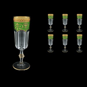 Provenza CFL PEGG Champagne Flutes 160ml 6pcs in Flora´s Empire Golden Green D (24-524)