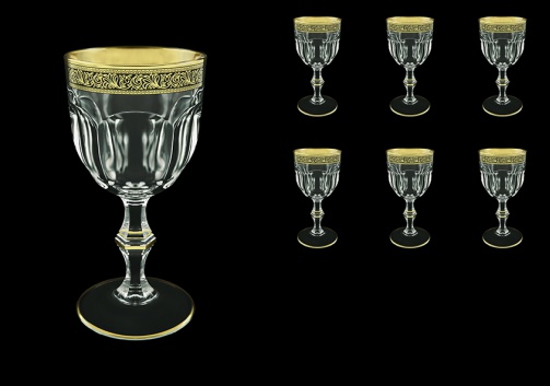 Provenza C2 PMGB  Wine Glasses 230ml 6pcs in Lilit Golden Black Decor (31-140)