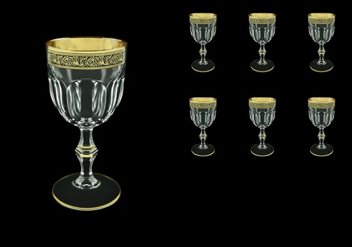Provenza C3 PMGB Wine Glasses 170ml 6pcs in Lilit Golden Black Decor (31-139)
