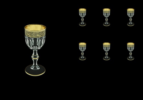 Provenza C5 PMGB Liqueur Glasses 50ml 6pcs in Lilit Golden Black Decor (31-143)