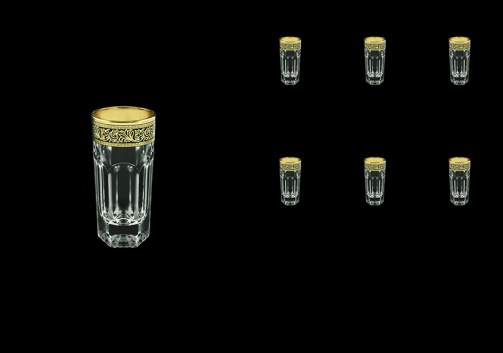 Provenza B5 PMGB Liqueur Tumblers 50ml 6pcs in Lilit Golden Black Decor (31-142)