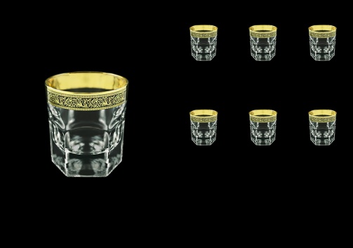 Provenza B3 PMGB Whisky Glasses 185ml 6pcs in Lilit Golden Black Decor (31-159)