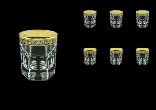 Provenza B2 PMGB Whisky Glasses 280ml 6pcs in Lilit Golden Black Decor (31-136)