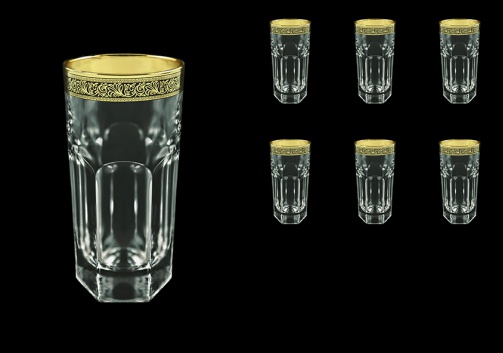 Provenza B0 PMGB Water Glasses 370ml 6pcs in Lilit Golden Black Decor (31-141)