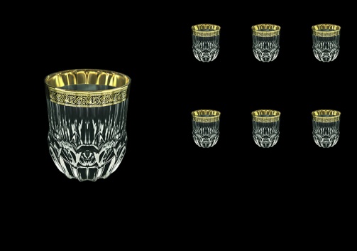 Adagio B2 AMGB Whisky Glasses 350ml 6pcs  in Lilit Golden Black Decor (31-485)