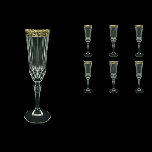 Adagio CFL AMGB Champagne Flutes 180ml 6pcs in Lilit Golden Black Decor (31-486)