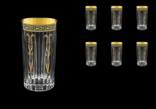 Timeless B0 TMGB H Water Glasses 440ml 6pcs in Lilit Golden Black Decor+H (31-292/H)