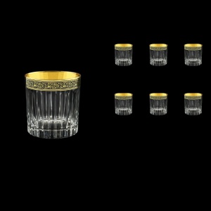 Timeless B2 TMGB Whisky Glasses 360ml 6pcs in Lilit Golden Black Decor (31-291)