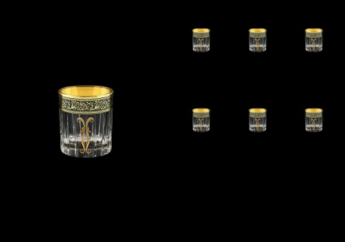 Timeless B5 TMGB H Liqueur Tumblers 78ml 6pcs in Lilit Golden Black Decor+H (31-286/H)