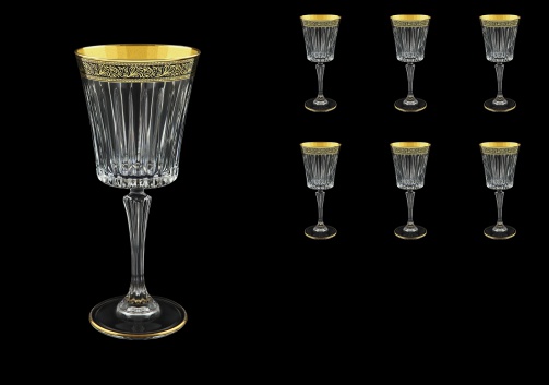 Timeless C2 TMGB Wine Glasses 298ml 6pcs in Lilit Golden Black Decor (31-289)