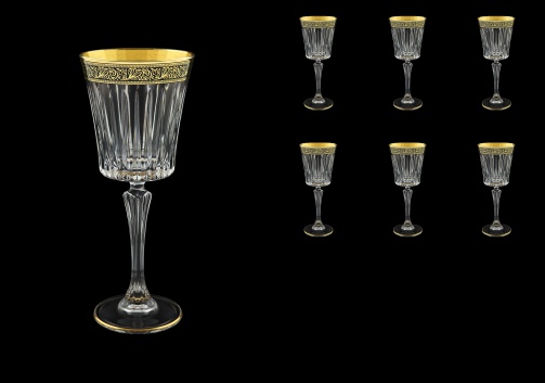Timeless C3 TMGB Wine Glasses 227ml 6pcs in Lilit Golden Black Decor (31-288)