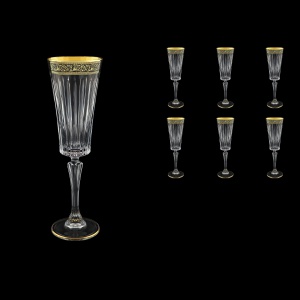 Timeless CFL TMGB Champagne Fluetes 210ml 6pcs in Lilit Golden Black Decor (31-290)
