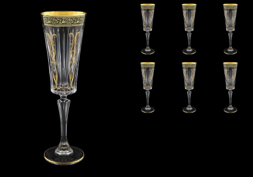 Timeless CFL TMGB H Champagne Fluetes 210ml 6pcs in Lilit Golden Black Decor+H (31-290/H)