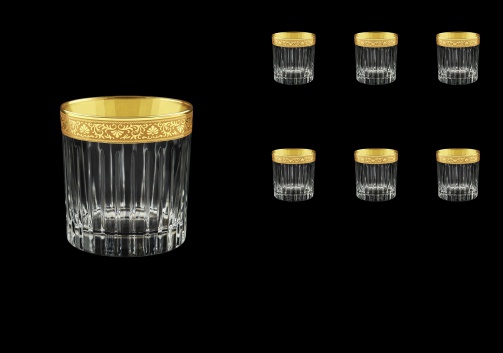 Timeless B2 TNGC Whisky Glasses 360ml 6pcs in Romance Golden Classic Decor (33-291)