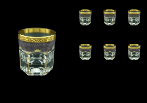 Provenza B2 PPGB Whisky Glasses 280ml 6pcs in Persa Golden Black Decor (76-273)