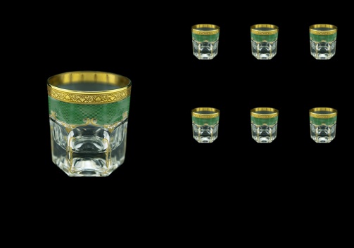 Provenza B3 PPGG Whisky Glasses 185ml 6pcs in Persa Golden Green Decor (74-272)