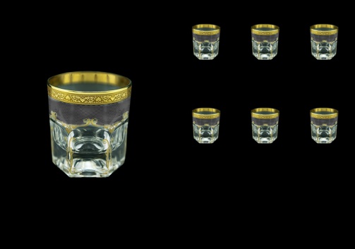 Provenza B3 PPGB Whisky Glasses 185ml 6pcs in Persa Golden Black Decor (76-272)