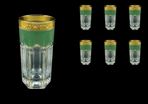 Provenza B0 PPGG Water Glasses 370ml 6pcs in Persa Golden Green Decor (74-274)