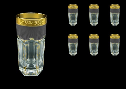 Provenza B0 PPGB Water Glasses 370ml 6pcs in Persa Golden Black Decor (76-274)