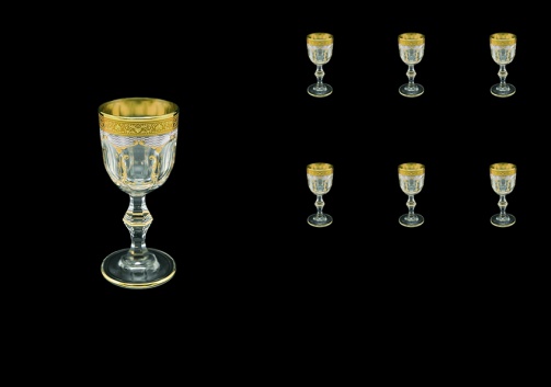Provenza C5 PPGW Liqueur Glasses 50ml 6pcs in Persa Golden White Decor (71-268)