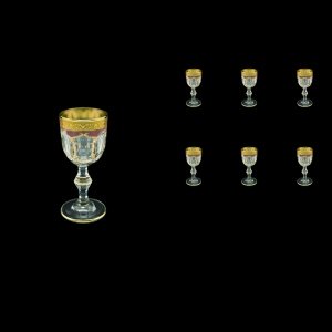 Provenza C5 PPGR Liqueur Glasses 50ml 6pcs in Persa Golden Red Decor (72-268)