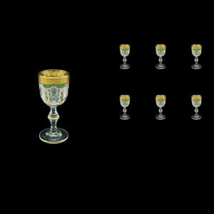 Provenza C5 PPGG Liqueur Glasses 50ml 6pcs in Persa Golden Green Decor (74-268)
