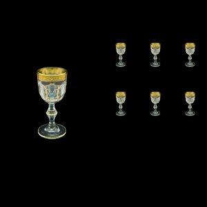Provenza C5 PPGB Liqueur Glasses 50ml 6pcs in Persa Golden Black Decor (76-268)
