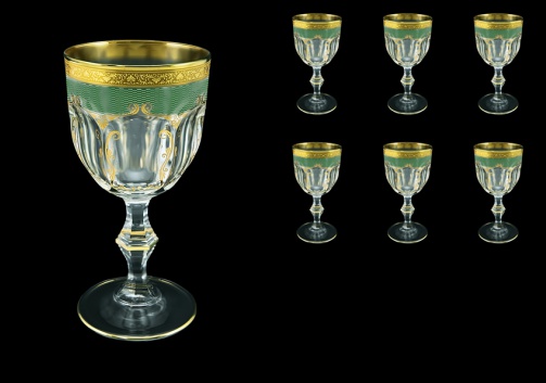 Provenza C2 PPGG  Wine Glasses 230ml 6pcs in Persa Golden Green Decor (74-270)
