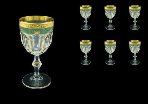 Provenza C3 PPGG Wine Glasses 170ml 6pcs in Persa Golden Green Decor (74-269)