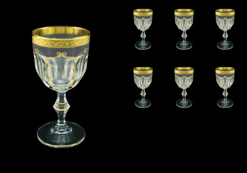 Provenza C3 PPGB Wine Glasses 170ml 6pcs in Persa Golden Black Decor (76-269)