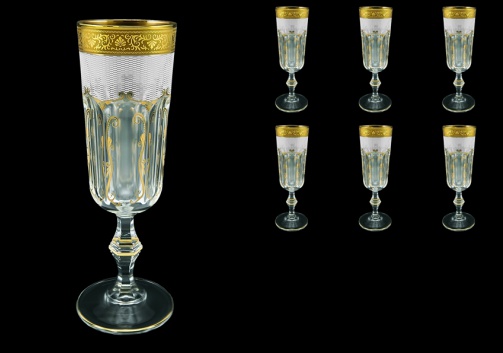Provenza CFL PPGW Champagne Flutes 160ml 6pcs in Persa Golden White D. (71-271)
