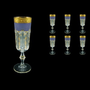 Provenza CFL PPGC Champagne Flutes 160ml 6pcs in Persa Golden Blue Decor (73-271)