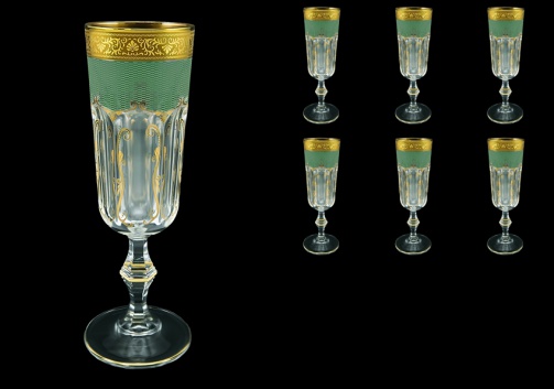 Provenza CFL PPGG Champagne Flutes 160ml 6pcs in Persa Golden Green D (74-271)