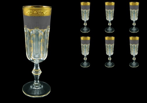 Provenza CFL PPGB Champagne Flutes 160ml 6pcs in Persa Golden Black D (76-271)