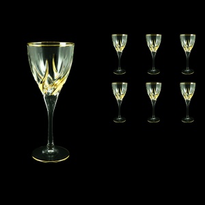 Trix C2 TCG Wine Glasses 240ml 6pcs in Clear&Gold (1242)