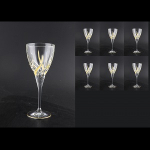 Trix C3 TCG Wine Glasses 180ml 6pcs in Clear&Gold (1241)