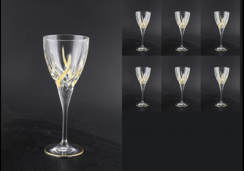 Trix C3 TCG Wine Glasses 180ml 6pcs in Clear&Gold (1241)