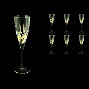 Trix CFL TCG Champagne Flutes 120ml 6pcs in Clear&Gold (1243)