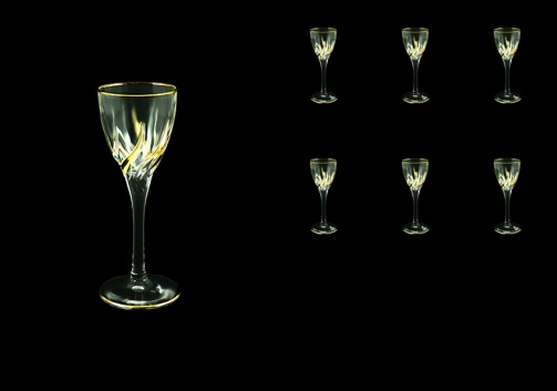 Trix C5 TCG Liqueur Glasses 70ml 6pcs in Clear&Gold (1240)