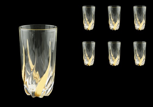 Trix B0 TCG Water Glasses 470ml 6pcs in Clear&Gold (1246)
