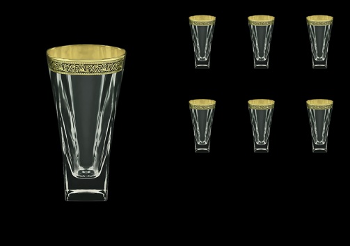 Fusion B0 FMGB Water Glasses 384ml 6pcs in Lilit Golden Black Decor (31-398)