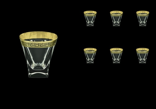 Fusion B2 FMGB Whisky Glasses 270ml 6pcs in Lilit Golden Black Decor (31-397)