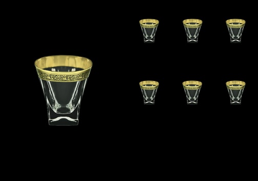 Fusion B3 FMGB Whisky Glasses 200ml 6pcs in Lilit Golden Black Decor (31-437)