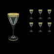 Fusion C3 FMGB Wine Glasses 210ml 6pcs in Lilit Golden Black Decor (31-431)