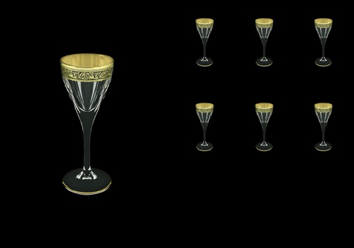 Fusion C5 FMGB Liqueur Glasses 70ml 6pcs in Lilit Golden Black Decor (31-430)