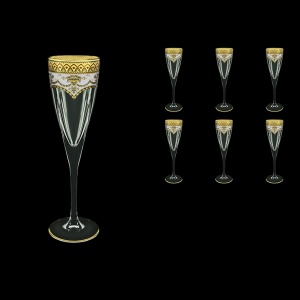 Fusion CFL FEGW Champagne Flutes 170ml 6pcs in Flora´s Empire Golden White Decor (21-545)