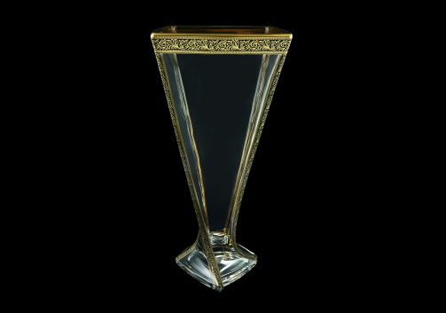 Bohemia Quadro VV QMGB B Vase 330,1pc in Lilit Golden Black Decor (31-468)