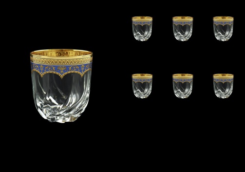 Trix B2 TEGC Whisky Glasses 400ml 6pcs in Flora´s Empire Golden Blue Decor (23-566)