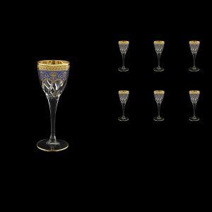 Trix C5 TEGB Liqueur Glasses 70ml 6pcs in Flora´s Empire Golden Blue Decor (23-561)